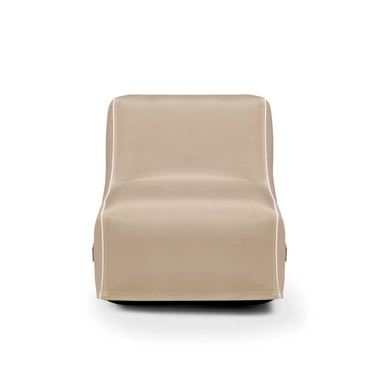 Sofá Hinchable Sitzolo Air beige con superficie lisa y costuras decorativas blancas de hjh LIVING – vista de 360° (vista frontal 0°)