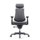 High-End-Bürostuhl LiberNovo Omni Gen in Dunkelgrau mit Kopfstütze und Armlehnen von Libernovo