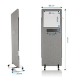 Dibujo dimensional del separador FLEXMIUT WB con una altura de 177 cm y anchura de 60 cm de hjh OFFICE
