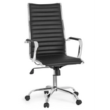 Sillón de oficina profesional VEMONA 20 negro con costuras transversales, reposabrazos y base de cinco ruedas de hjh OFFICE – vista de 360° (vista frontal 20°)