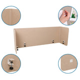 Separador de mesa beige FLEXMIUT U con pinzas de fijación y superficie de corcho de hjh OFFICE