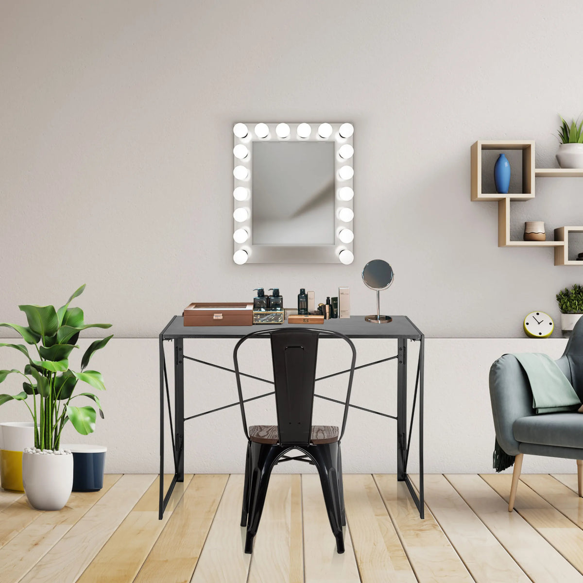 Escritorio plegable EASY UP MULTI en color negro con medidas de 100 x 50 cm de hjh OFFICE