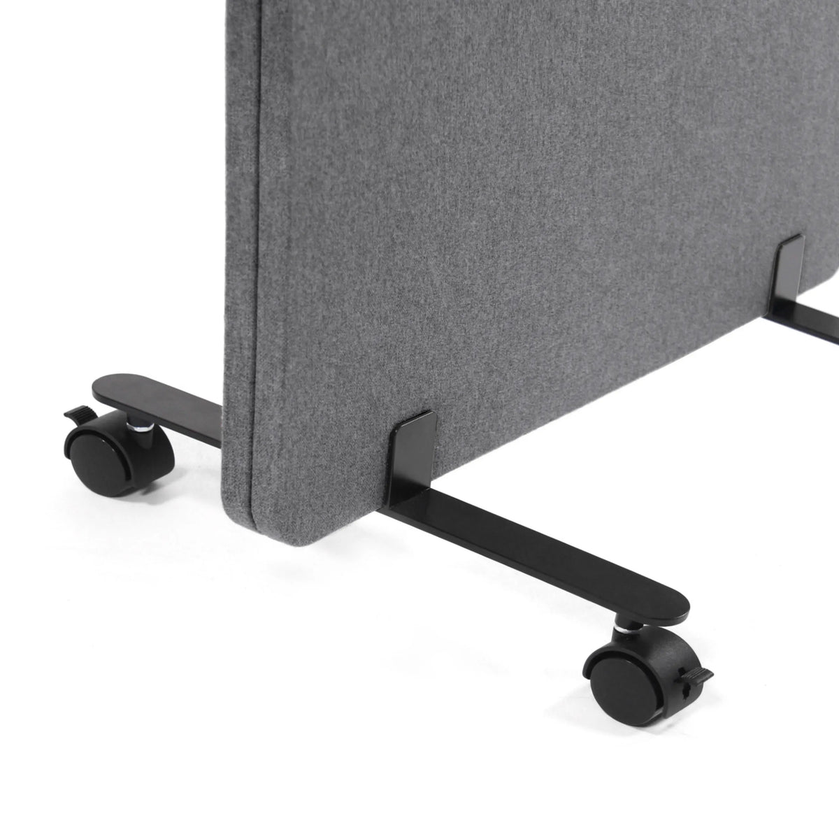 Soporte negro con ruedas para el separador FLEXMIUT en gris oscuro de hjh OFFICE