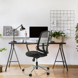 Silla Home Office SEDIOLO B negra con respaldo de malla y reposabrazos de hjh OFFICE