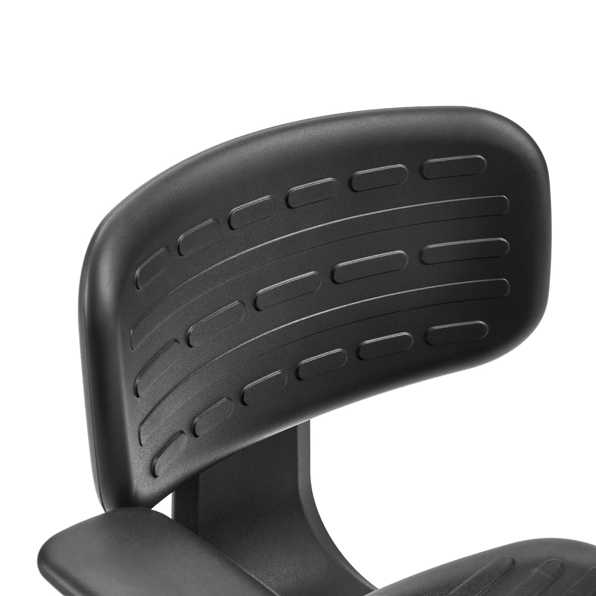 Respaldo negro con recortes horizontales de la silla de mostrador TOP WORK B1 de hjh OFFICE