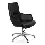 Sillón de diseño SHAKE 300 negro con tapizado y base en estrella brillante de hjh OFFICE – vista de 360° (vista frontal en diagonal 60°)