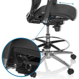 Ajuste de altura del asiento y aro reposapiés de la silla de mostrador TOP WORK 78 de hjh OFFICE