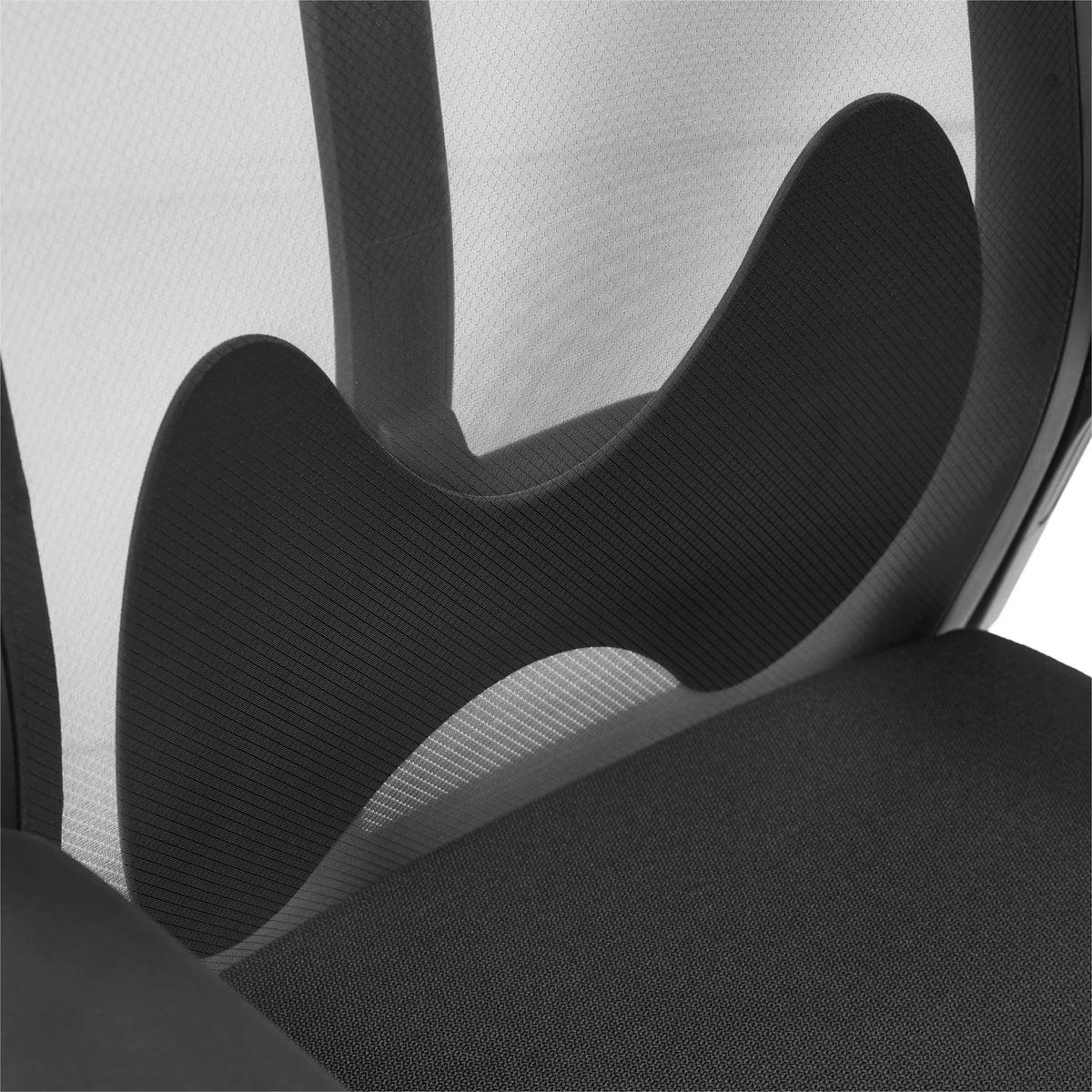 Soporte lumbar de la silla de oficina profesional ARCEO B con respaldo de malla y superficie estructurada en negro de hjh OFFICE