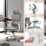 Silla de oficina profesional Ergomy WF 2 con reposacabezas y reposabrazos ajustables de hjh OFFICE (imagen generada por IA)