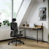 Silla Home Office BLACORE en negro con reposacabezas y reposabrazos de MyBuero
