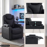 Sillón de diseño Game Sport RX negro con reposacabezas ajustable y reposapiés de hjh OFFICE (imagen generada por IA)