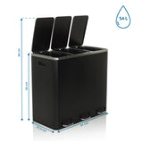 Plano dimensional de la Papelera Clean 9 con 61 × 31,5 cm y capacidad de 54 L de hjh OFFICE