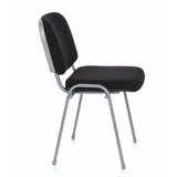 Silla de cuatro patas XT 600 S negra con estructura plateada de hjh OFFICE – vista de 360° (vista lateral 80°)
