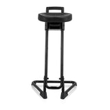 Schwarze Stehhilfe TOP WORK 32 mit gepolsterter Sitzfläche und U-förmigem Standfuß von hjh OFFICE – 360-Grad-Ansicht (Frontansicht 0°)
