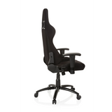Silla gaming negra GAME FORCE con reposacabezas, reposabrazos y base de cinco ruedas de hjh OFFICE – vista de 360° (vista lateral 100°)