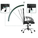 Mecanismos de ajuste e inclinación de 90 grados del Sillón de oficina Home Office PURE NET de hjh OFFICE