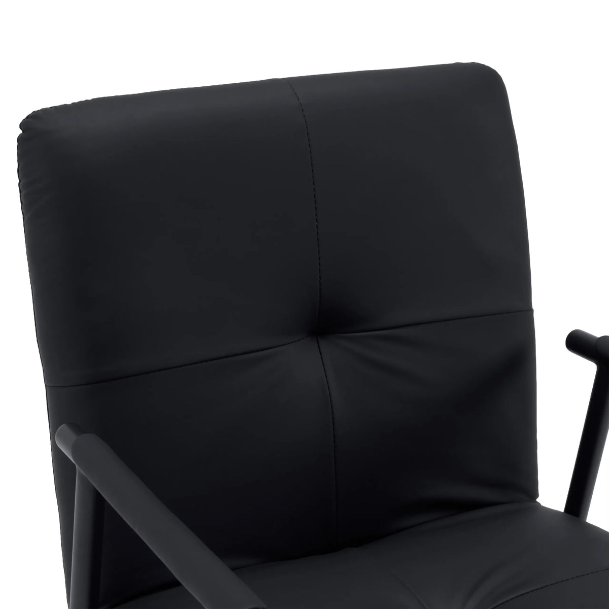 Tapicería de cuero sintético negro del respaldo de la silla tapizada Lifea Flex de hjh LIVING