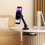 Soporte para teléfono móvil y tableta FLEXMOBI III en color negro con pinza flexible y bandeja de hjh OFFICE