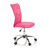 Silla giratoria para niños KIDDY NET I rosa con respaldo de malla y base de cinco ruedas de hjh OFFICE – vista de 360° (vista frontal en diagonal 60°)