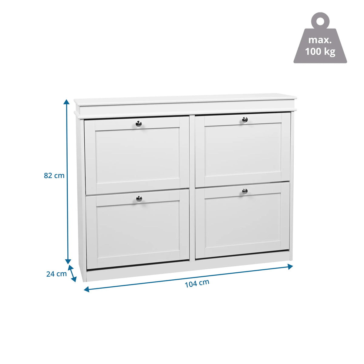 Dibujo dimensional del Armario zapatero Estha 40 de 104 × 82 cm de hjh LIVING