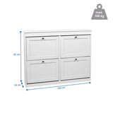 Dibujo dimensional del Armario zapatero Estha 40 de 104 × 82 cm de hjh LIVING