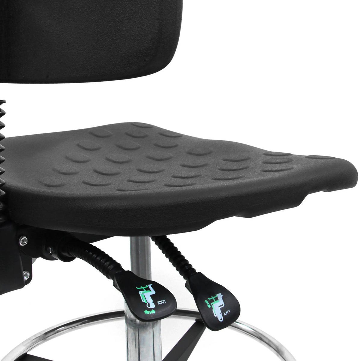 Asiento y palanca de ajuste de altura y bloqueo de la silla de mostrador TOP WORK 23 I de hjh OFFICE