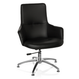 Sillón de diseño SHAKE 300 negro con tapizado y base en estrella brillante de hjh OFFICE – vista de 360° (vista frontal 20°)