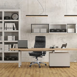 Sillón de oficina profesional VILLA 20 en negro con tapicería acolchada y base de estrella de metal de hjh OFFICE