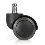 Ruedas para sillas 5x ROLO FREE 11mm/50mm negras para suelos duros con pin de metal de hjh OFFICE – vista de 360° (vista trasera 180°)