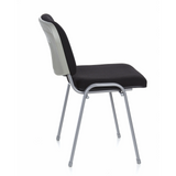 Silla de cuatro patas XT 600 S negra con estructura plateada de hjh OFFICE – vista de 360° (vista lateral 100°)