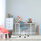 Silla giratoria para niños KID QW azul con respaldo curvo y ruedas de hjh OFFICE