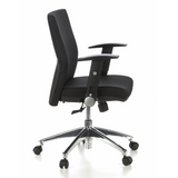 Silla de oficina profesional LAGUNA PRO negra con reposabrazos y base de cinco ruedas de hjh OFFICE – vista de 360° (vista lateral 80°)