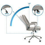 Ajustes del respaldo hasta 90 grados y de la altura del asiento del sillón de oficina Home Office THEO I de hjh OFFICE