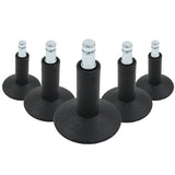 Cinco deslizadores para sillas negros 5 x STAND Nr. 12 con pasador roscado metálico para todos los suelos de hjh OFFICE