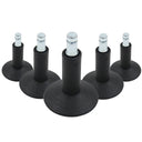 Cinco deslizadores para sillas negros 5 x STAND Nr. 12 con pasador roscado metálico para todos los suelos de hjh OFFICE