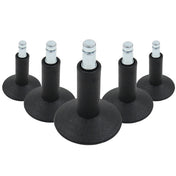 Cinco deslizadores para sillas negros 5 x STAND Nr. 12 con pasador roscado metálico para todos los suelos de hjh OFFICE