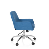 Silla Home Office SHAKE 400 azul con reposabrazos y base de cinco ruedas de hjh OFFICE – vista de 360° (vista lateral 80°)