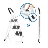 Botón de seguridad para plegar la Escalera plegable SOLID W2 en blanco de hjh OFFICE