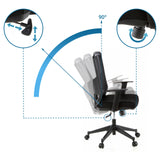 Respaldo ajustable con inclinación de 90 grados y reposabrazos 3D de la Silla de oficina profesional LAVITA de hjh OFFICE