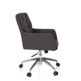 Silla Home Office SHAKE 350 en gris oscuro con patrón acolchado y base de cinco ruedas de hjh OFFICE – vista de 360° (vista lateral 80°)