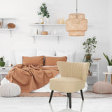 Sillón de diseño MANISO beige con respaldo acolchado y patas negras de hjh LIVING