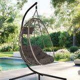 Silla colgante COCOVA en negro y gris con estructura de cesta y cojines de hjh LIVING