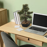 Planta artificial BONSAI como un pequeño bonsái en una maceta negra sobre un escritorio de hjh OFFICE