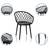 silla nórdica BEGIO B en negro con respaldo de malla y cuatro patas de hjh OFFICE