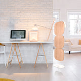Separador beige FLEXMIUT W con tres elementos redondeados sobre una base blanca de hjh OFFICE