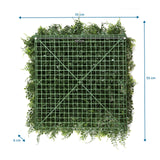 Dibujo dimensional de la Estera vegetal LEAFLUXE 2 de 55 × 55 cm de hjh LIVING