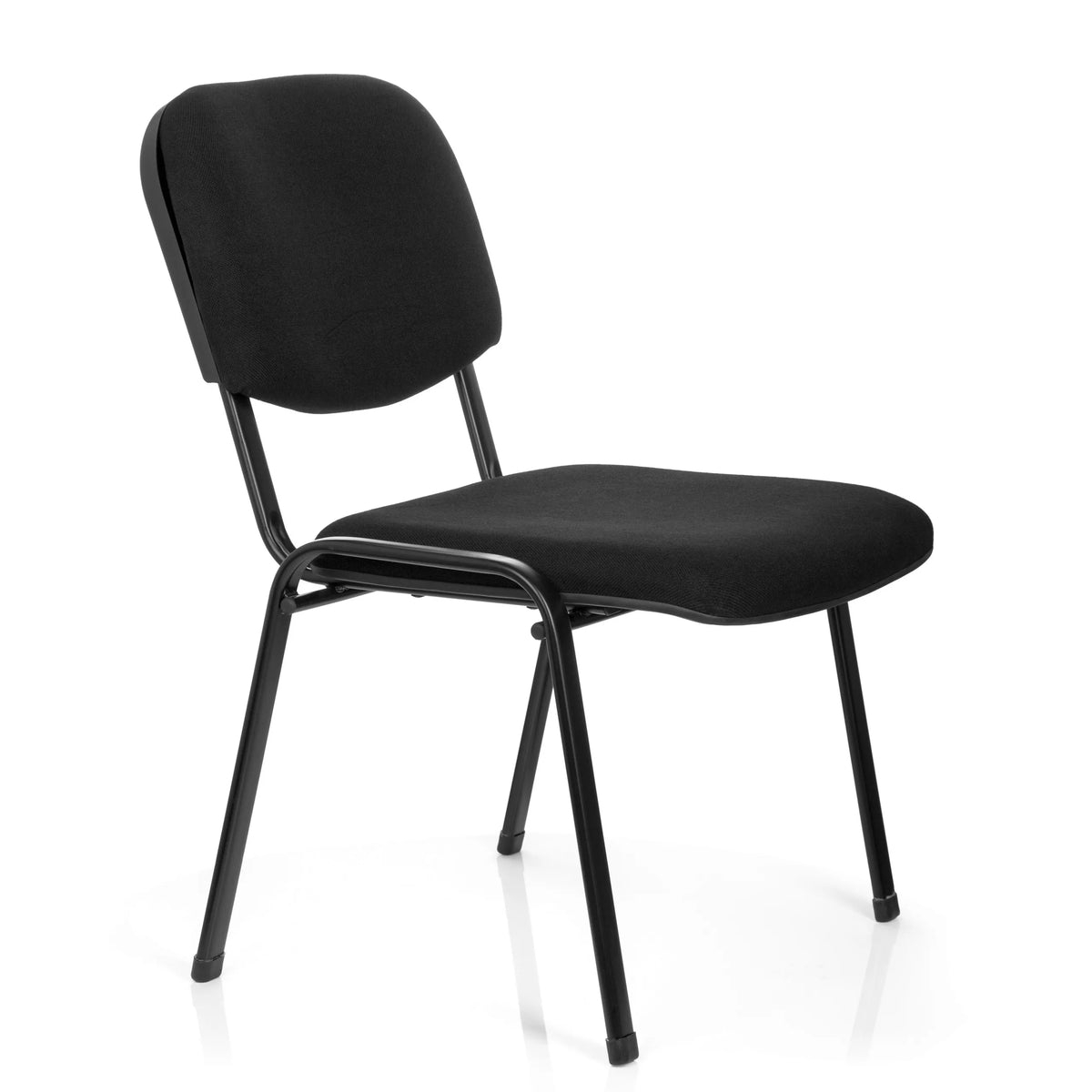 Silla de cuatro patas negra XT 600 XL con tapizado en el asiento y el respaldo de hjh OFFICE – vista de 360° (vista frontal en diagonal 60°)