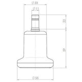 Dibujo técnico del deslizador para sillas 5 x STAND Nr. 11 con un diámetro de 55 mm de hjh OFFICE