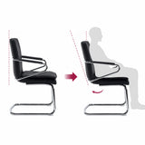 Respaldo ajustable de la silla de viga voladiza Rovento V en negro con función de inclinación ilustrada de hjh OFFICE