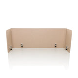 Separador de mesa beige FLEXMIUT U con alas laterales y cuatro clips de fijación de hjh OFFICE – vista de 360° (vista frontal 0°)